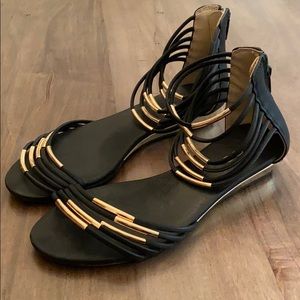 Black & Gold Sandals